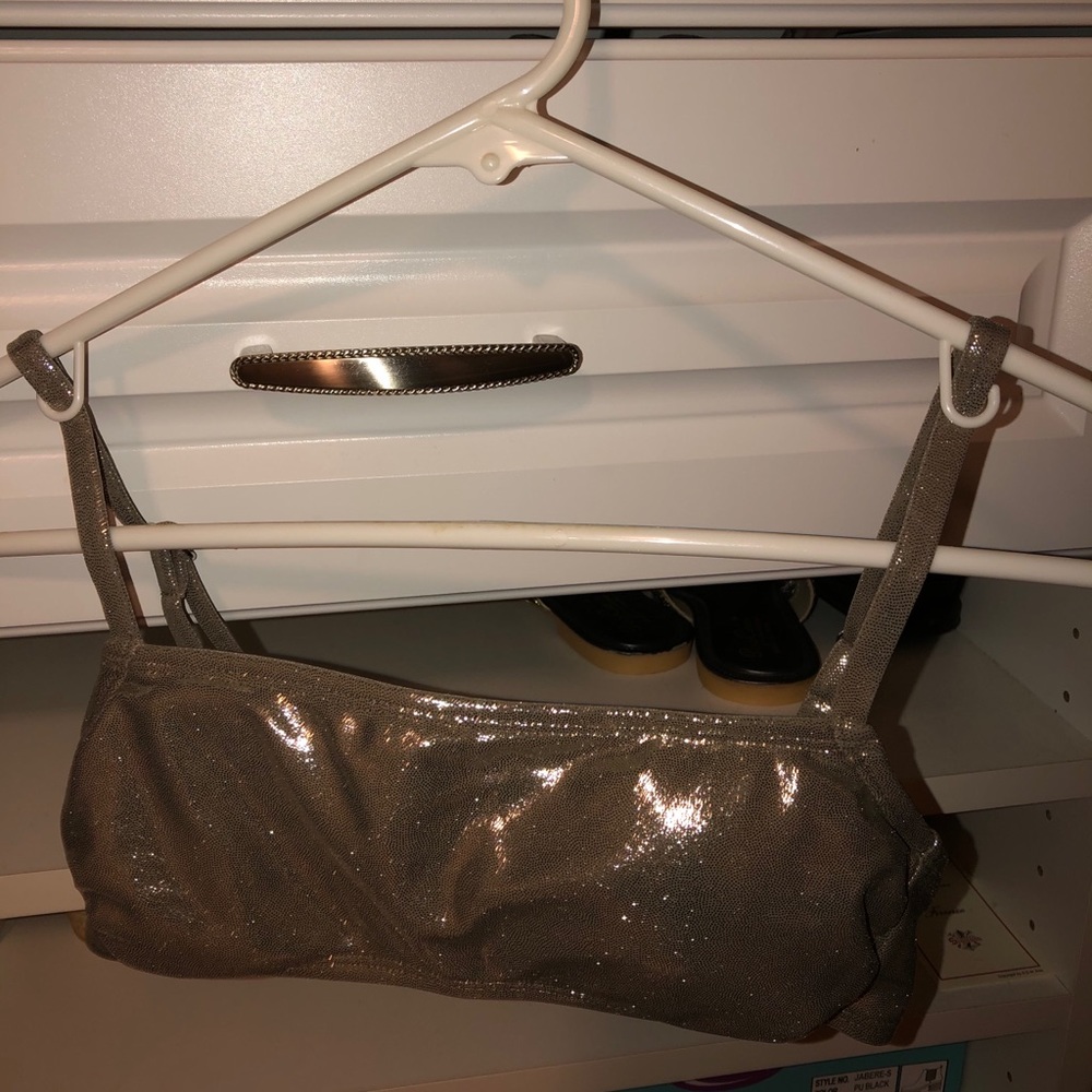 Gold sparkle bikini top